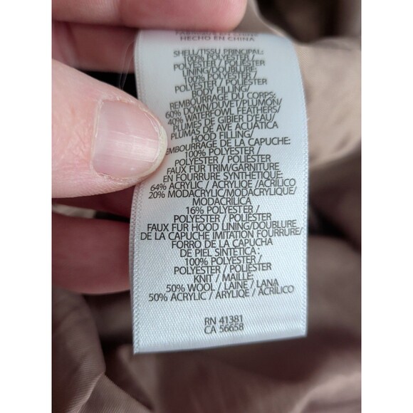 Lauren Ralph Lauren Goose Down Puffer Parka Jacket Women's Medium Brown Wool hoo - Picture 11 of 13